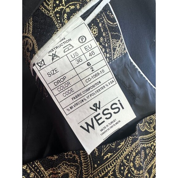 NWT Paisley Peak Lapel Black Men Dinner Tuxedo Jacket - Wessi US 36, 38 - Picture 9 of 11
